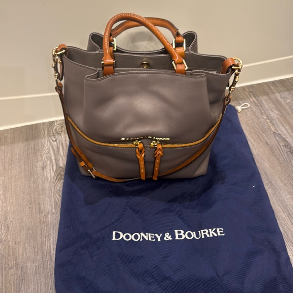 Dooney & Bourke Dawson Gray and Brown Handbag